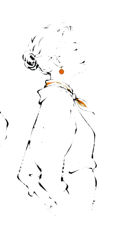 パンを待つ人の線画